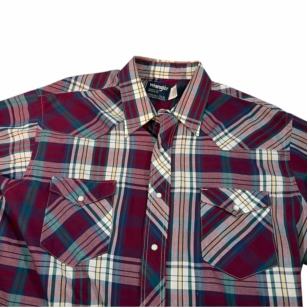 Vintage Wrangler Pearl Snap Shirt X long Tail Long Sleeve Multicolor Men Western - Picture 3 of 8